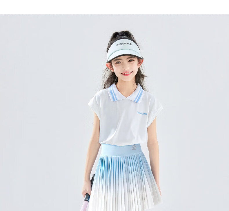 Moonkids Girls Summer Quick-Dry Sports Set Children's Cooling Short Sleeve Dress Tennis Badminton 9
